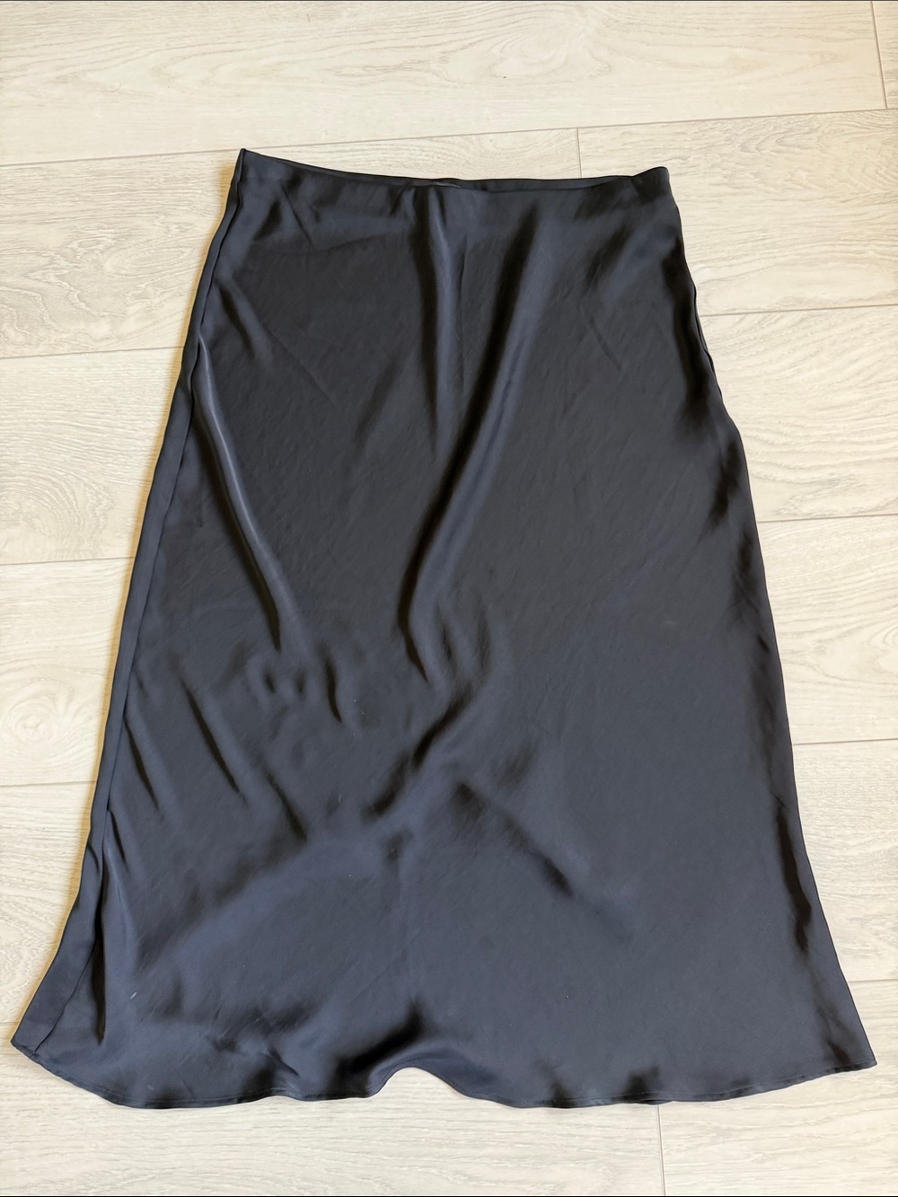 Zara Black Asymmetrical Maxi Slip Skirt
